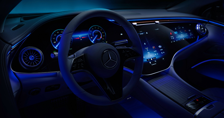 Mercedes Benz EQS interiör Småländska Bil